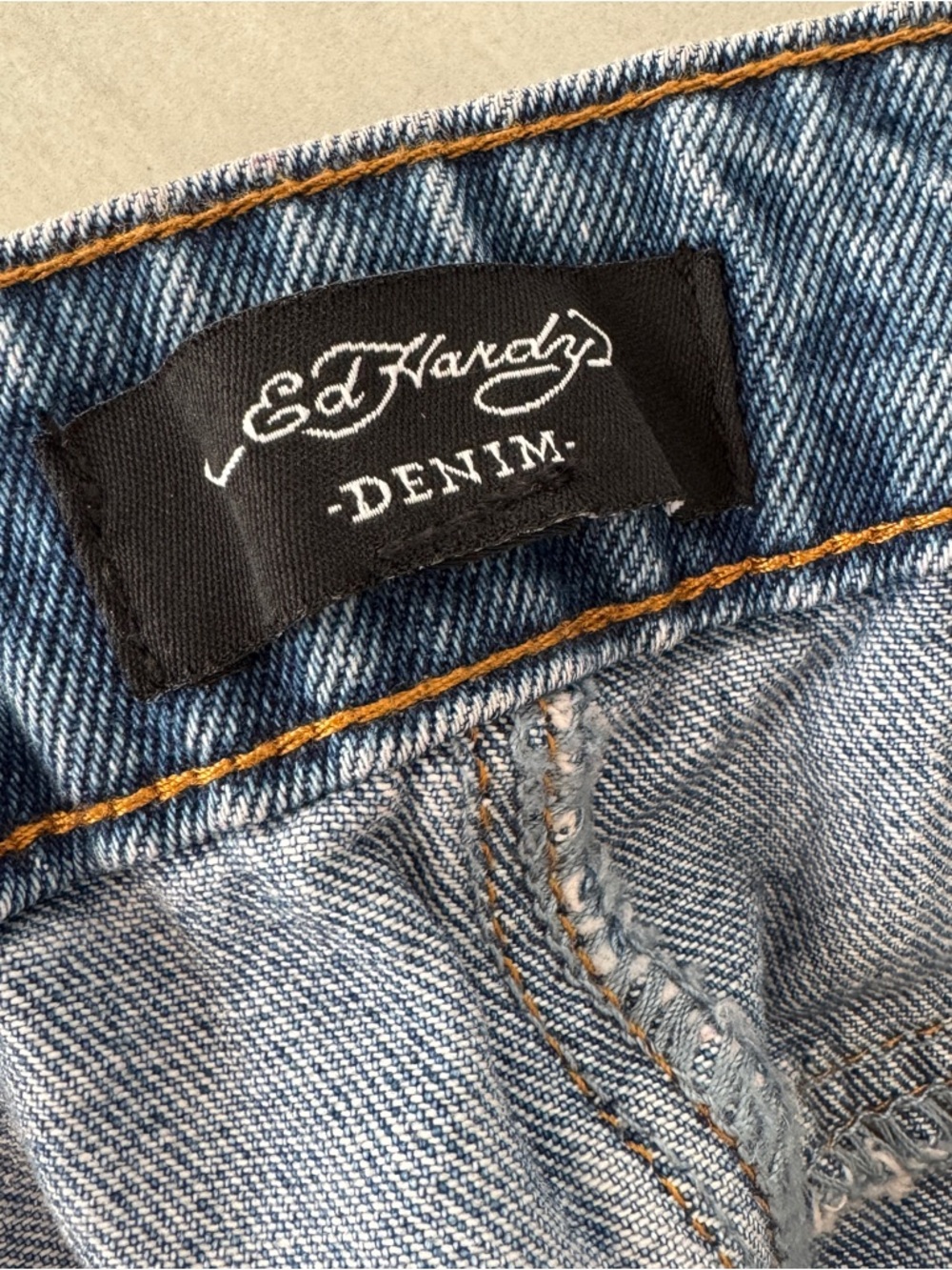 Ed Hardy Blue Denim Baggy Jeans.  NWT. Size 28 - Picture 9 of 11